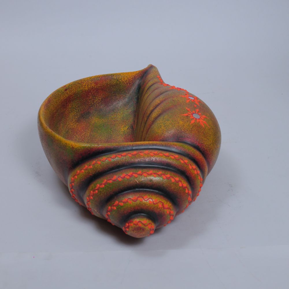 Handcrafted Terracotta Sangu Urli with Rustic Textured Finish